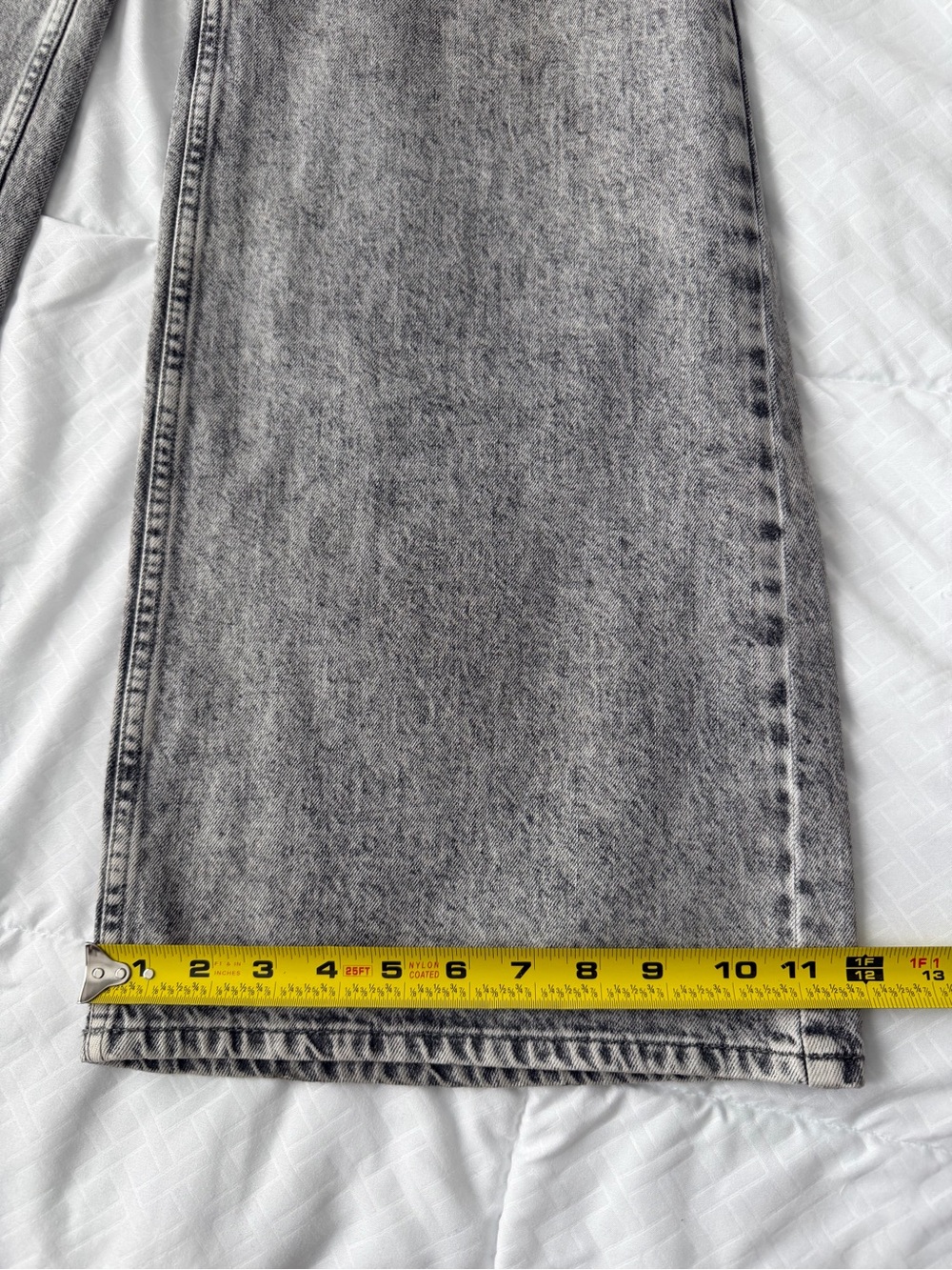 $590 Isabel Marant Lemony High-Rise Wide-Leg Jeans Gray Acid Wash Women’s FR 34 - Picture 12 of 13